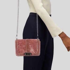 REBECCA MINKOFF Crushed Velvet Crossbody in Dusty